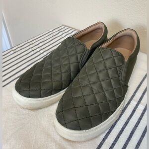 A New Day quilted loafers in olive green, size 7.5